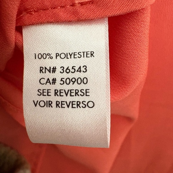 Women’s Calvin Klein Orange Sleeveless Blouse with Keyhole Detail size large - Picture 6 of 8